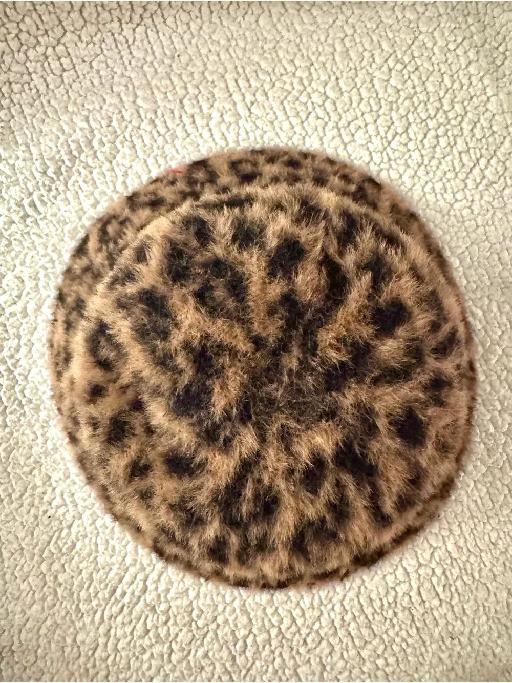 Fuzzy Leopard Print Bucket Hat Y2K Mob Wife Faux Fur Sonoma NWOT
